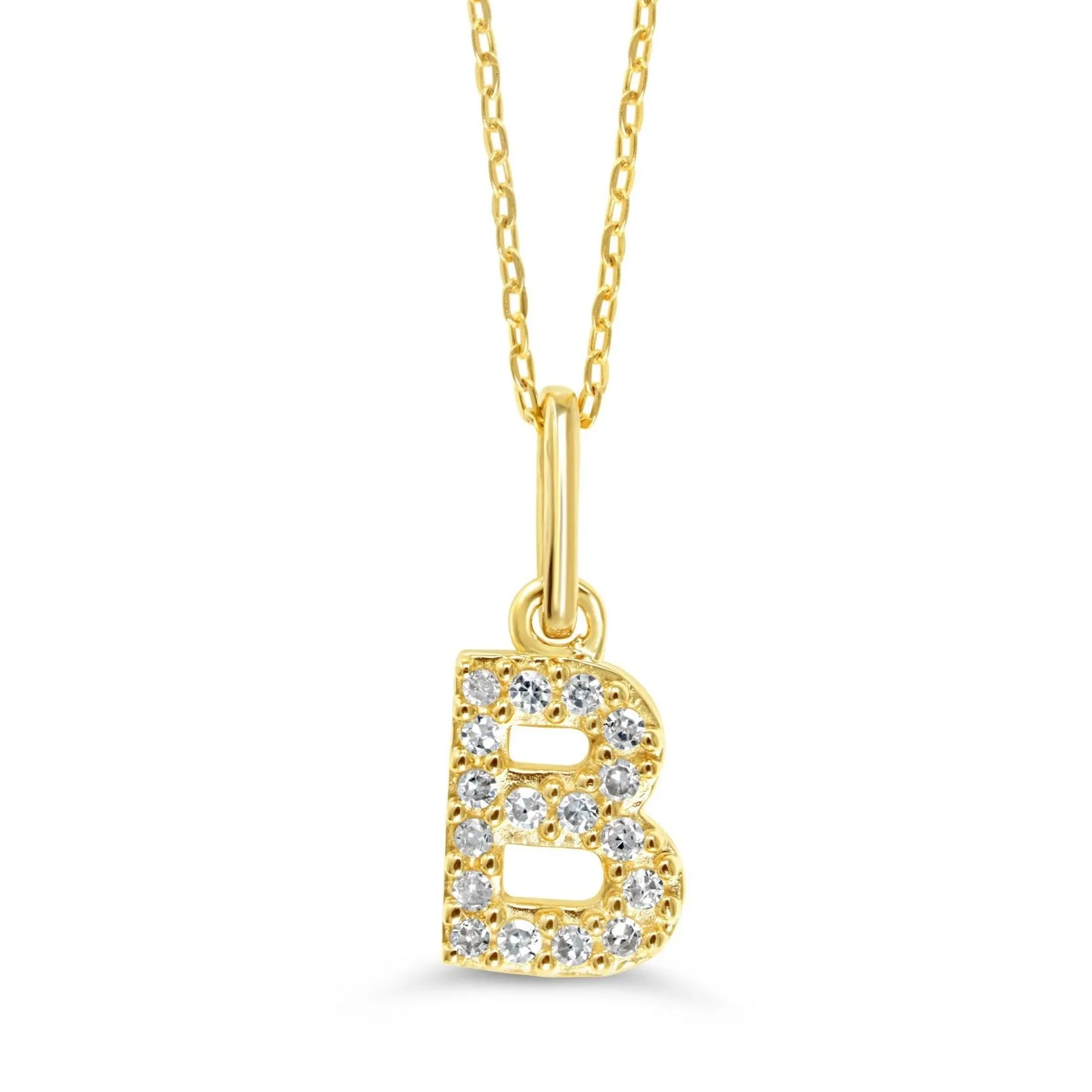 10k Gold Mini Diamond Letter Necklace