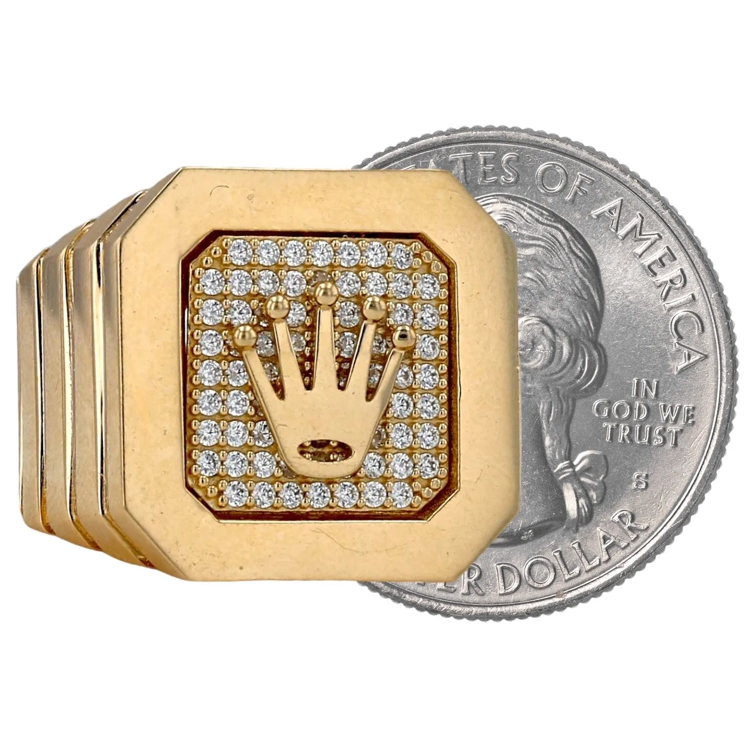 14k gold king crown ring