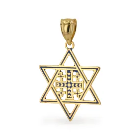 14k yellow gold David star pendant-226101