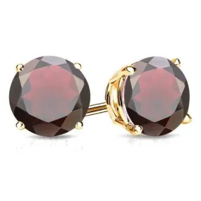 2.54 CT GARNET 10KT SOLID GOLD EARRINGS STUD