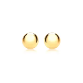 9K Yellow Gold 8mm Ball Stud Earrings