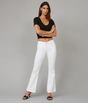 ALICE-WHT High Rise Flare Jeans