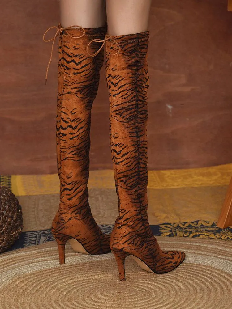 Animal Printed High Heel Boots