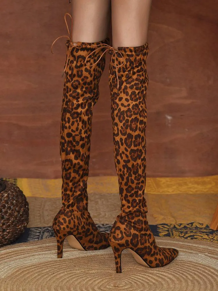 Animal Printed High Heel Boots