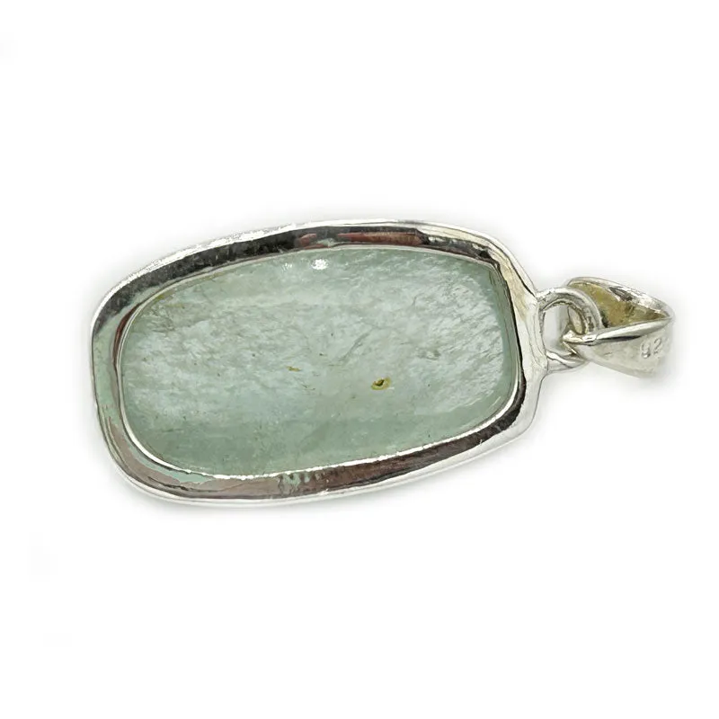 Aquamarine Boho Gemstone Silver Pendant