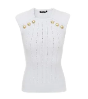 Balmain Knit Button Tank