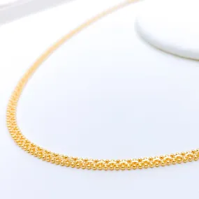 Beaded Flat Chain Necklace - 18"