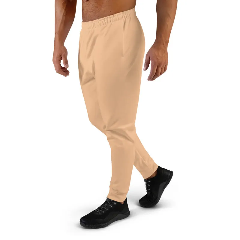 Beige Nude Men's Joggers, Solid Color Modern Premium Sweatpants For Men-Made in EU/MX