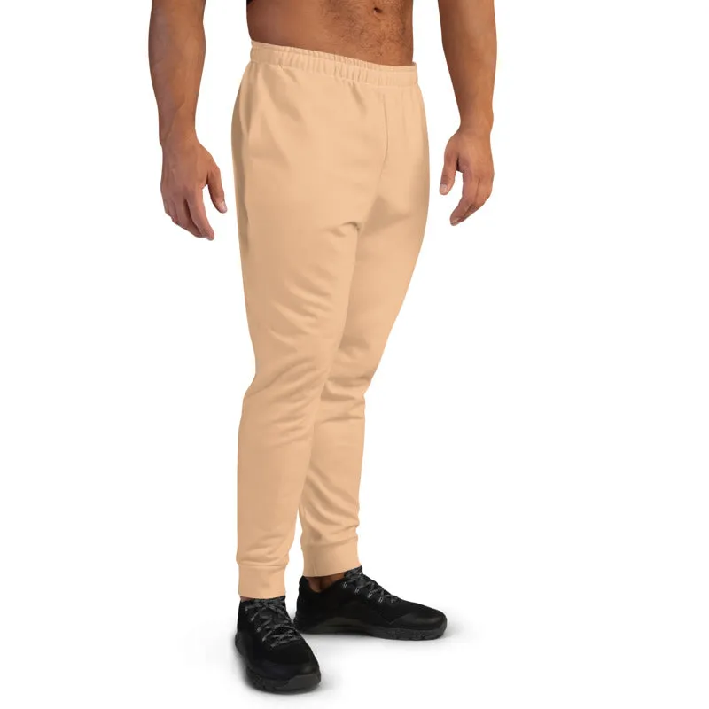 Beige Nude Men's Joggers, Solid Color Modern Premium Sweatpants For Men-Made in EU/MX