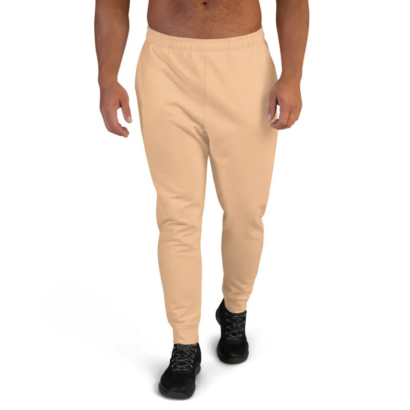 Beige Nude Men's Joggers, Solid Color Modern Premium Sweatpants For Men-Made in EU/MX