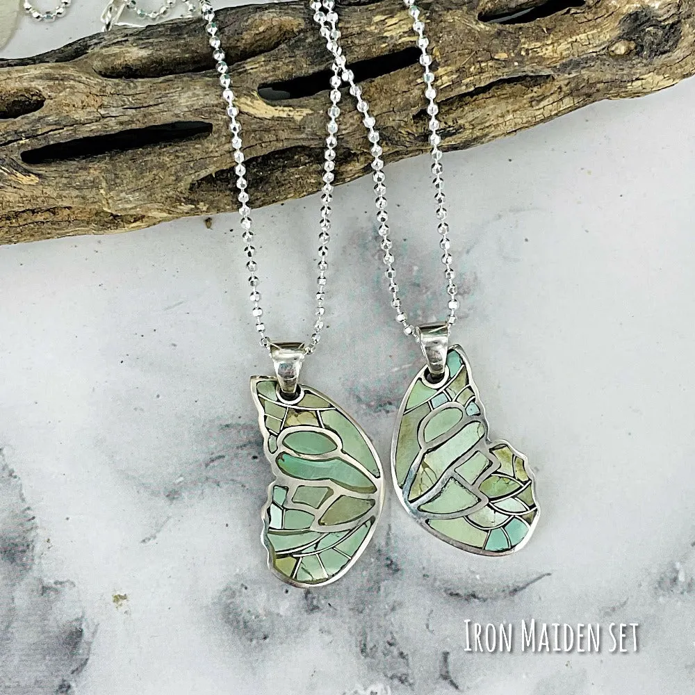 Best Friend Butterfly Wing necklace (white buffalo, jasper, turquoise) SET