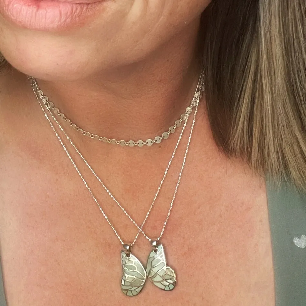 Best Friend Butterfly Wing necklace (white buffalo, jasper, turquoise) SET