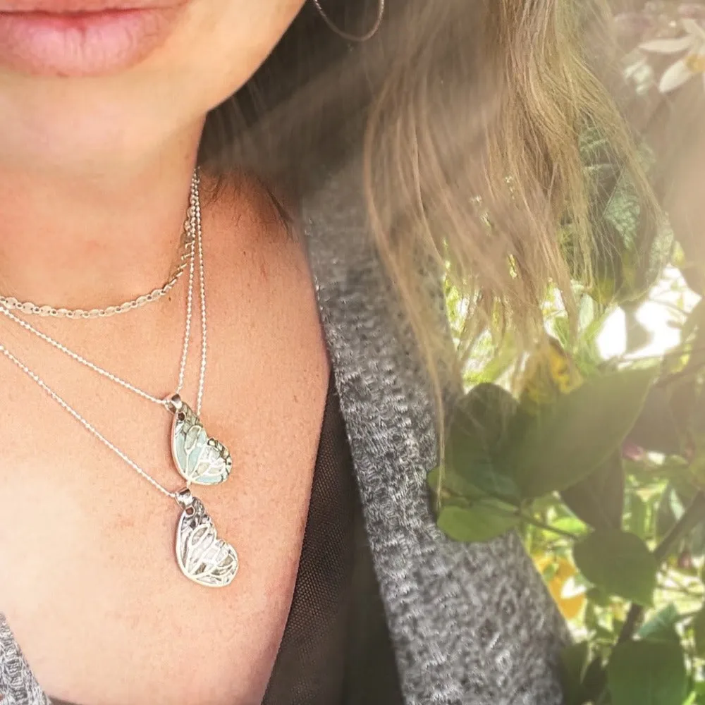 Best Friend Butterfly Wing necklace (white buffalo, jasper, turquoise) SET