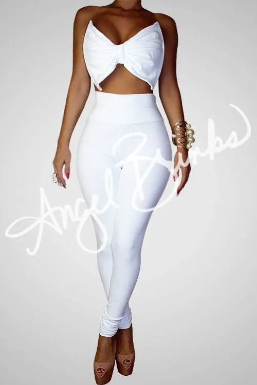 Big Bow White (Leggings Set)