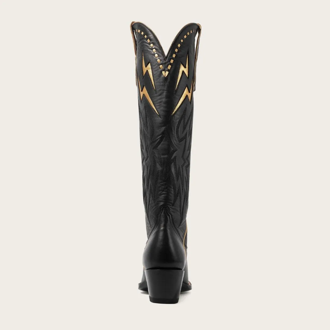 Black & Gold Lightning Boot