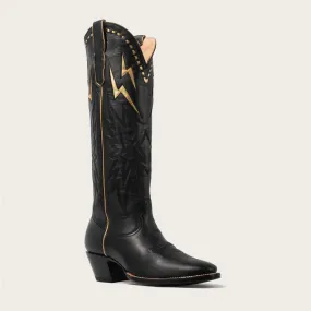 Black & Gold Lightning Boot