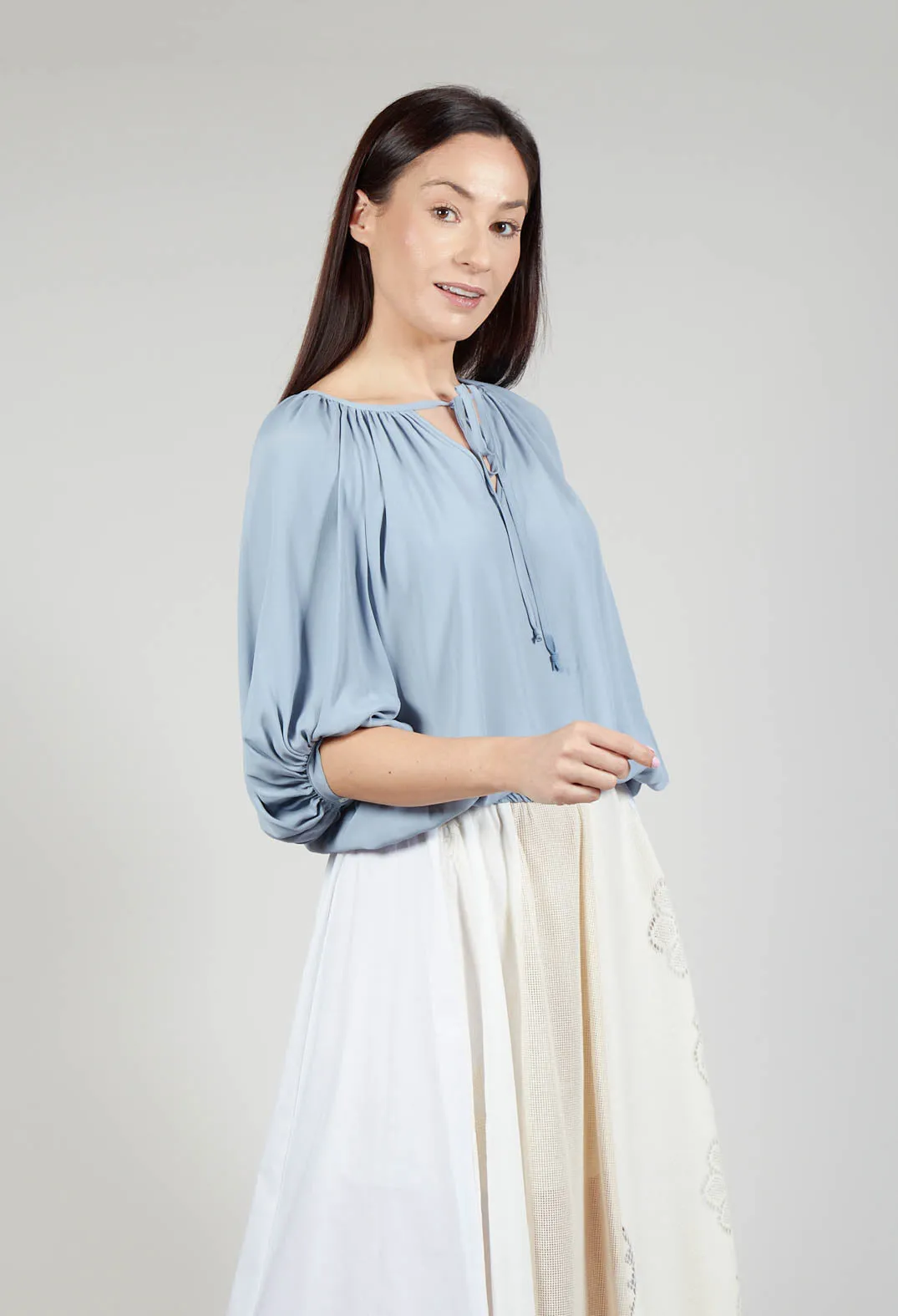 Bohemian Blouse in Blue Blizard