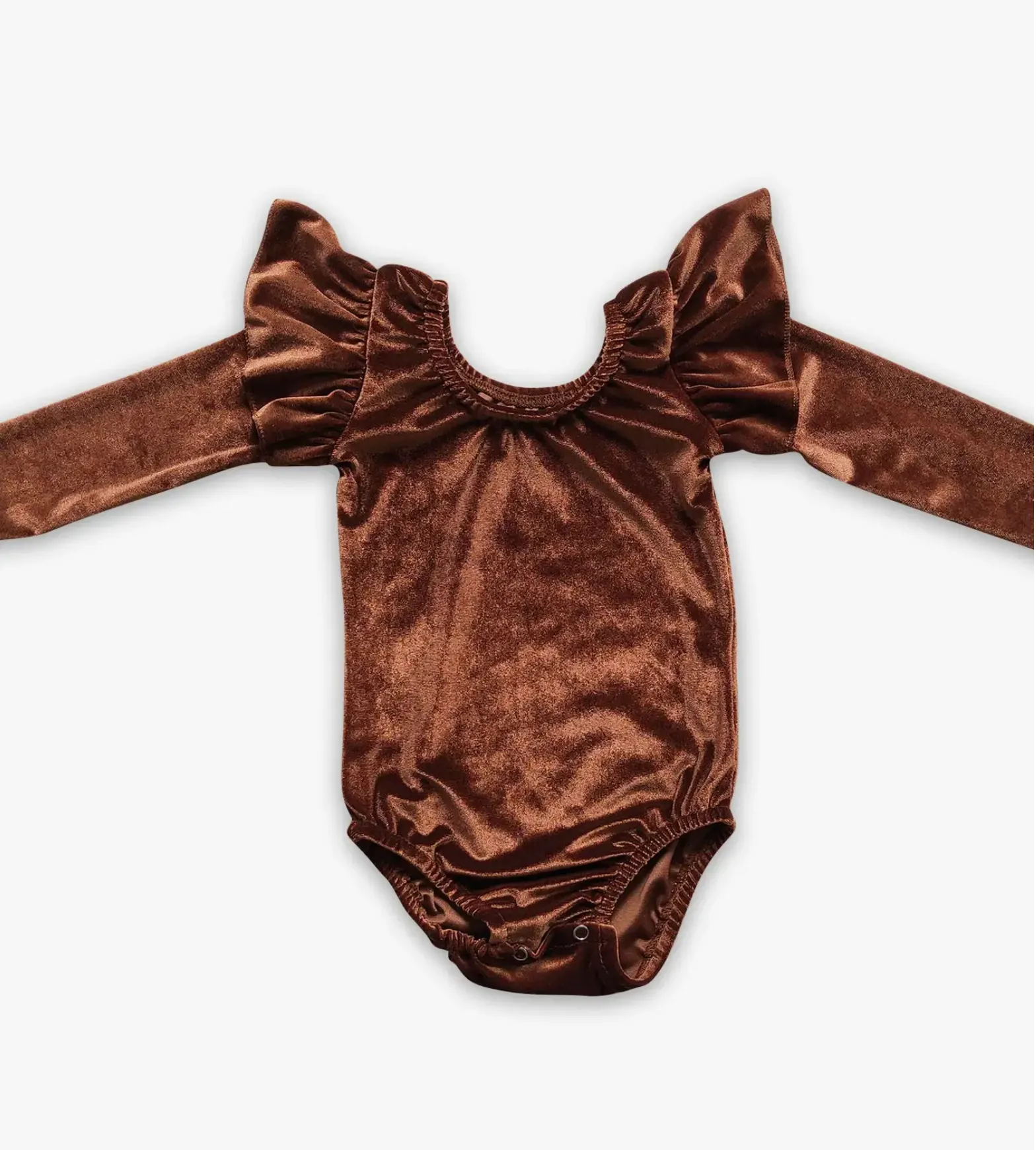 BROWN VELVET TODDLER BODYSUIT