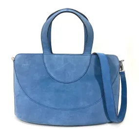 BVLGARI Handbag suede blue Bag Tote Bag Shoulder Bag Decollete Women Used Authentic