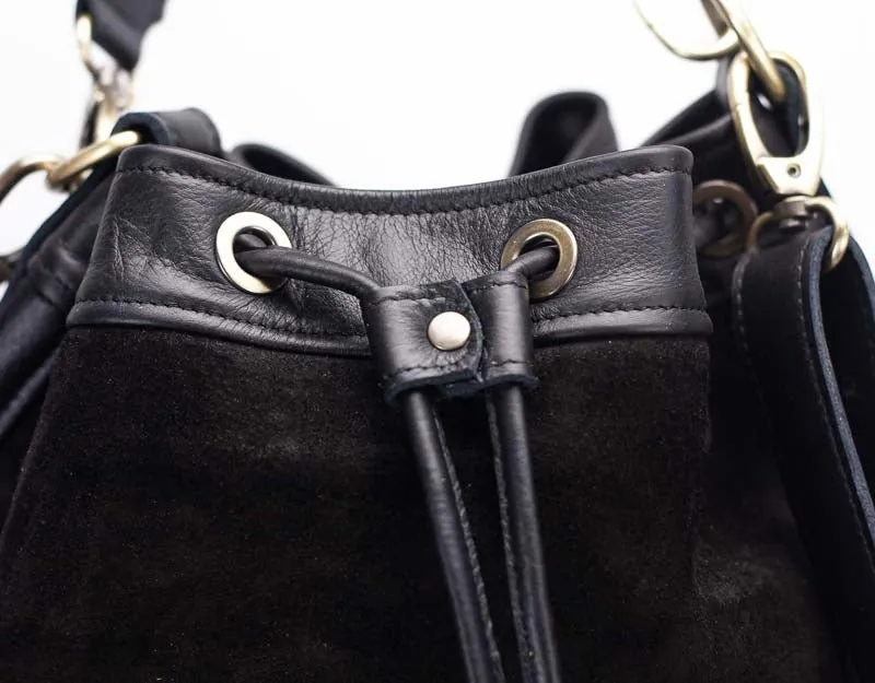 Danae bag - Black suede leather