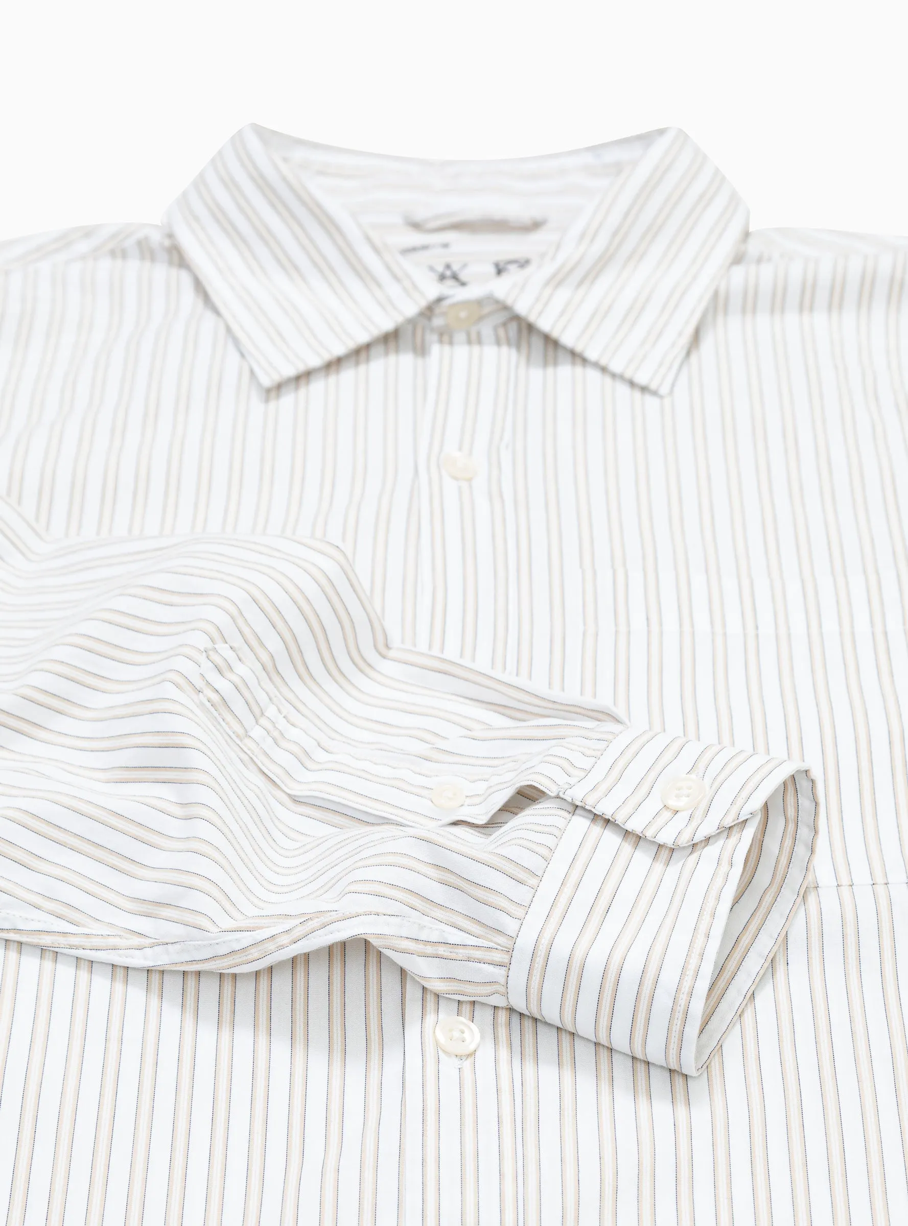 Distant Shirt White & Butter Stripe