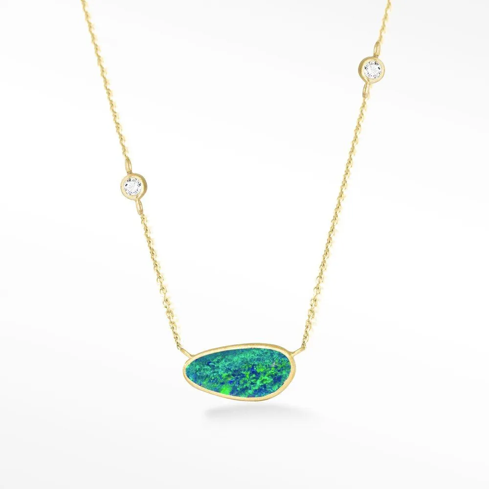 Doublet Opal 18k Yellow Gold Necklace