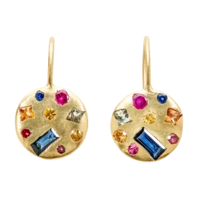 Extra Large Harlequin Celeste Hook Earrings - 11701