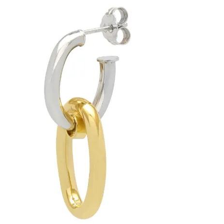 Interlinking 2-Tone Drop Earrings