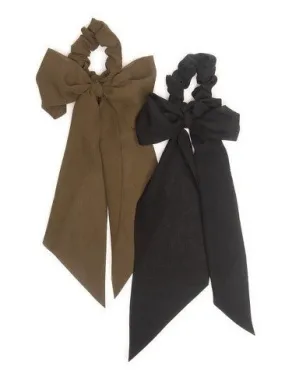 KITSCH Crepe Scarf Bow Scrunchie 2 Piece Set