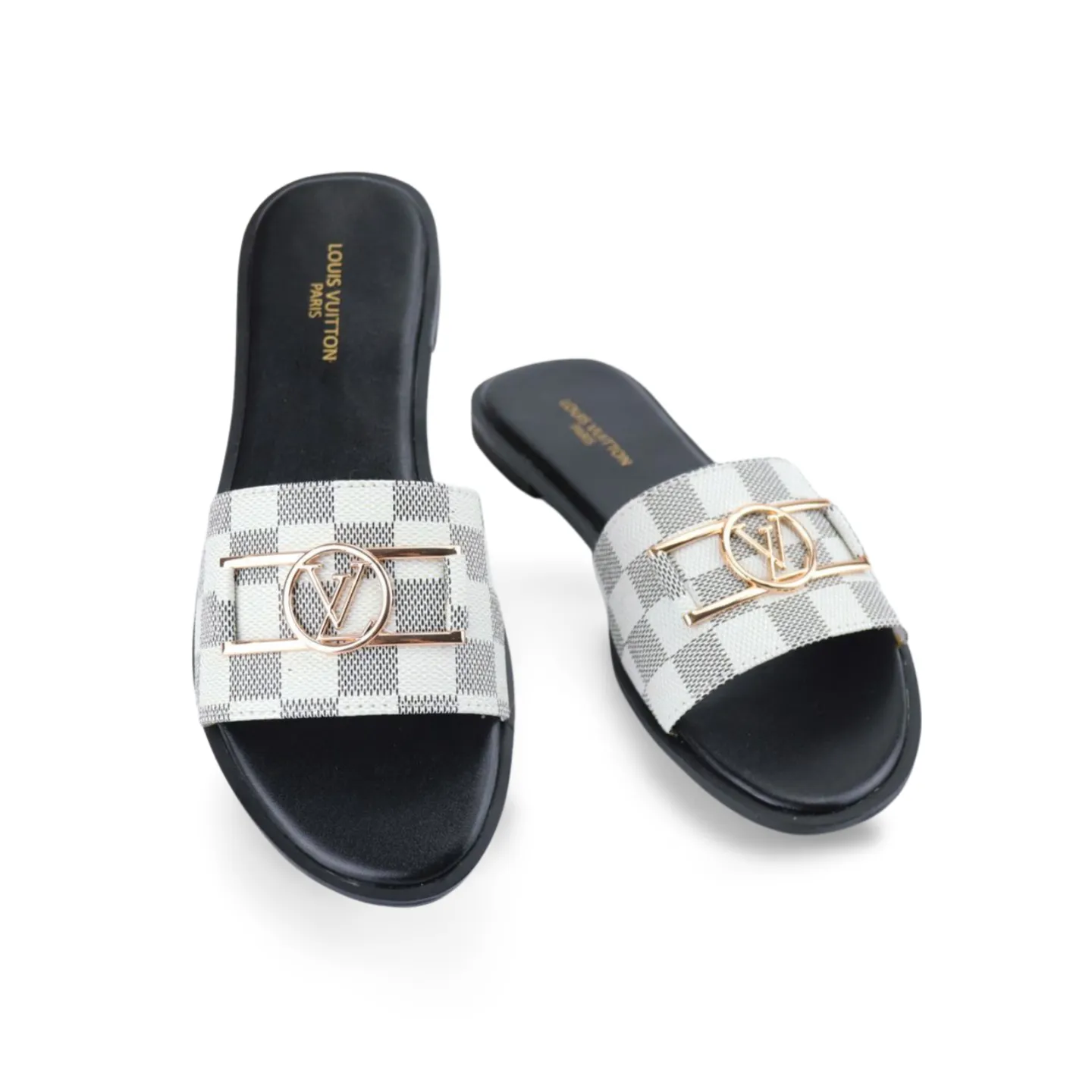 Luxury Ou Leather Flat Slides For Women