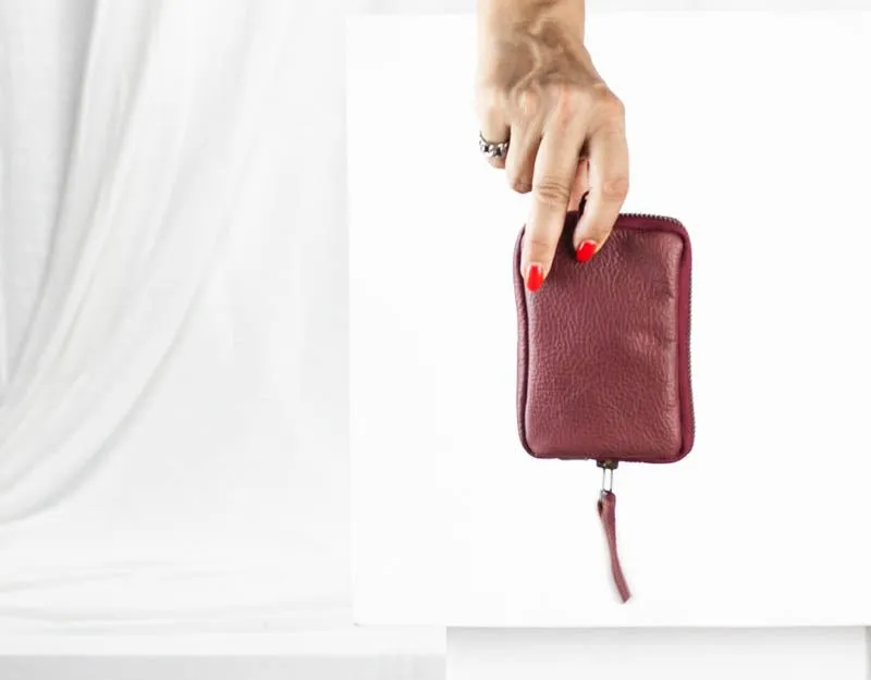 Myrto wallet - Burgundy leather