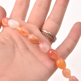 Orange Botswana Agate Half Strand, 12-16mm Oval Gemstone Beads, 8 long gem0829