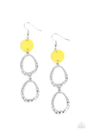 Paparazzi Surfiste Shimmer - Yellow Earrings