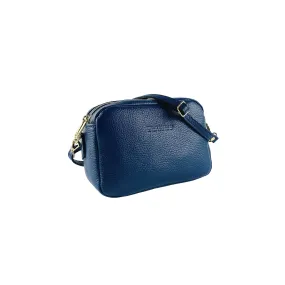 RB1008D | Women's shoulder bag with double zip in Genuine Leather | 20 x 15 x 9 cm