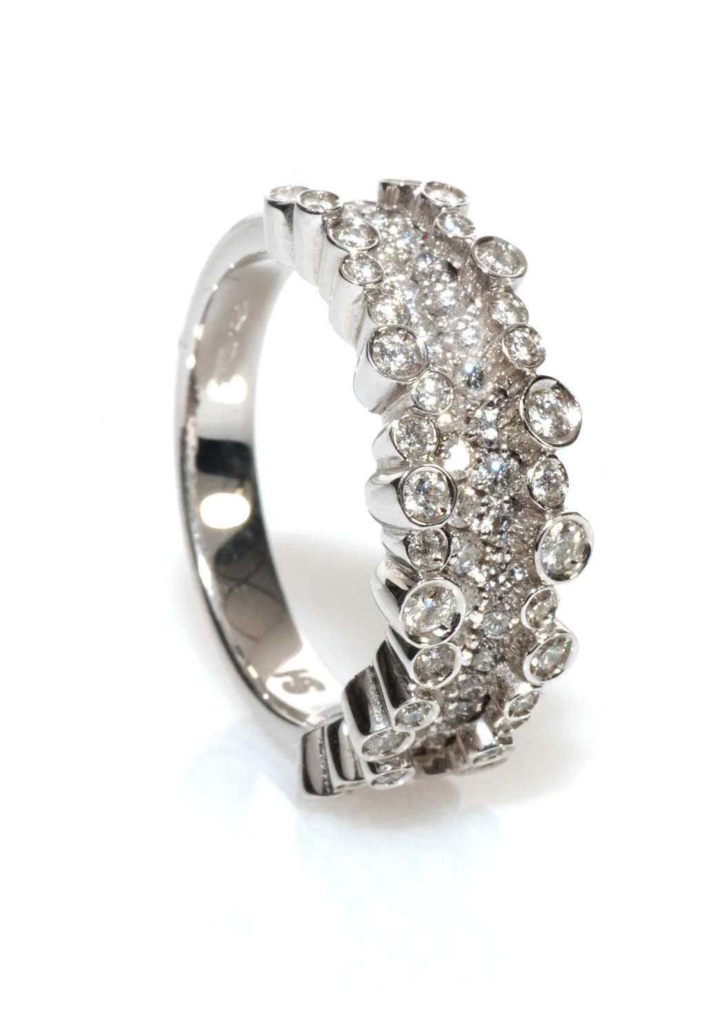 Stefan Hafner 18K White Gold Small Diamond Corset Ring