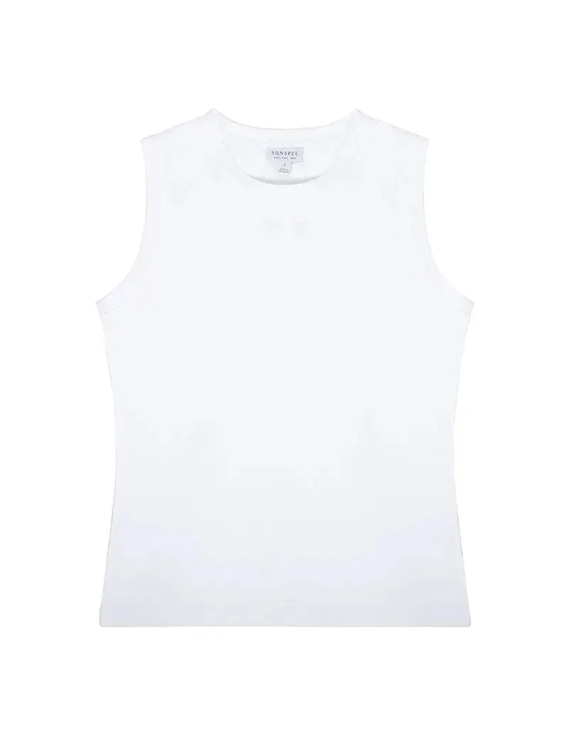 Sunspel Boy Fit Tank T-Shirt White