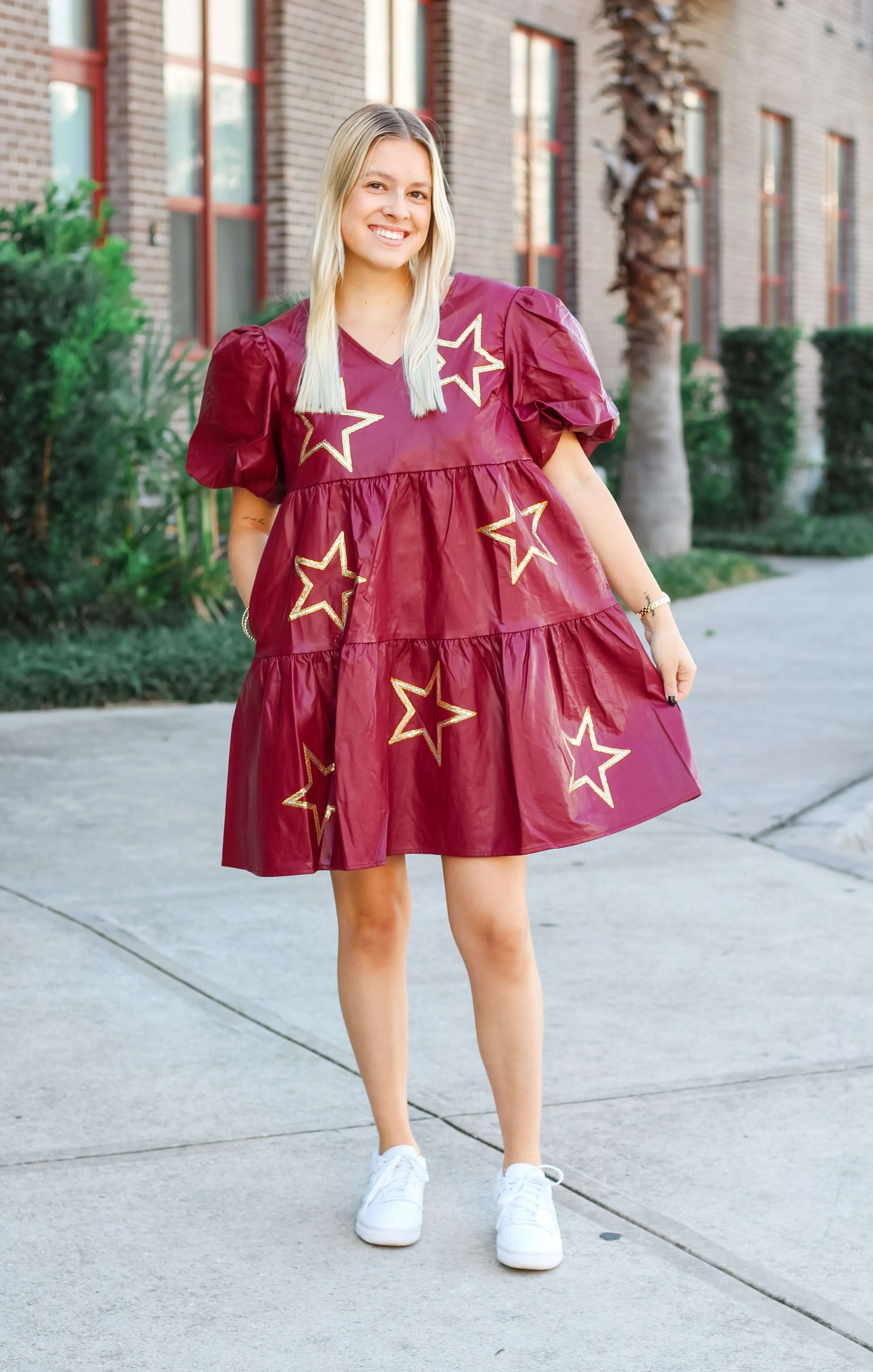 The Faux Leather Starry Mini (Garnet)