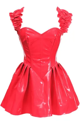 Top Drawer Steel Boned Red Patent PVC Vinyl Corset Dress