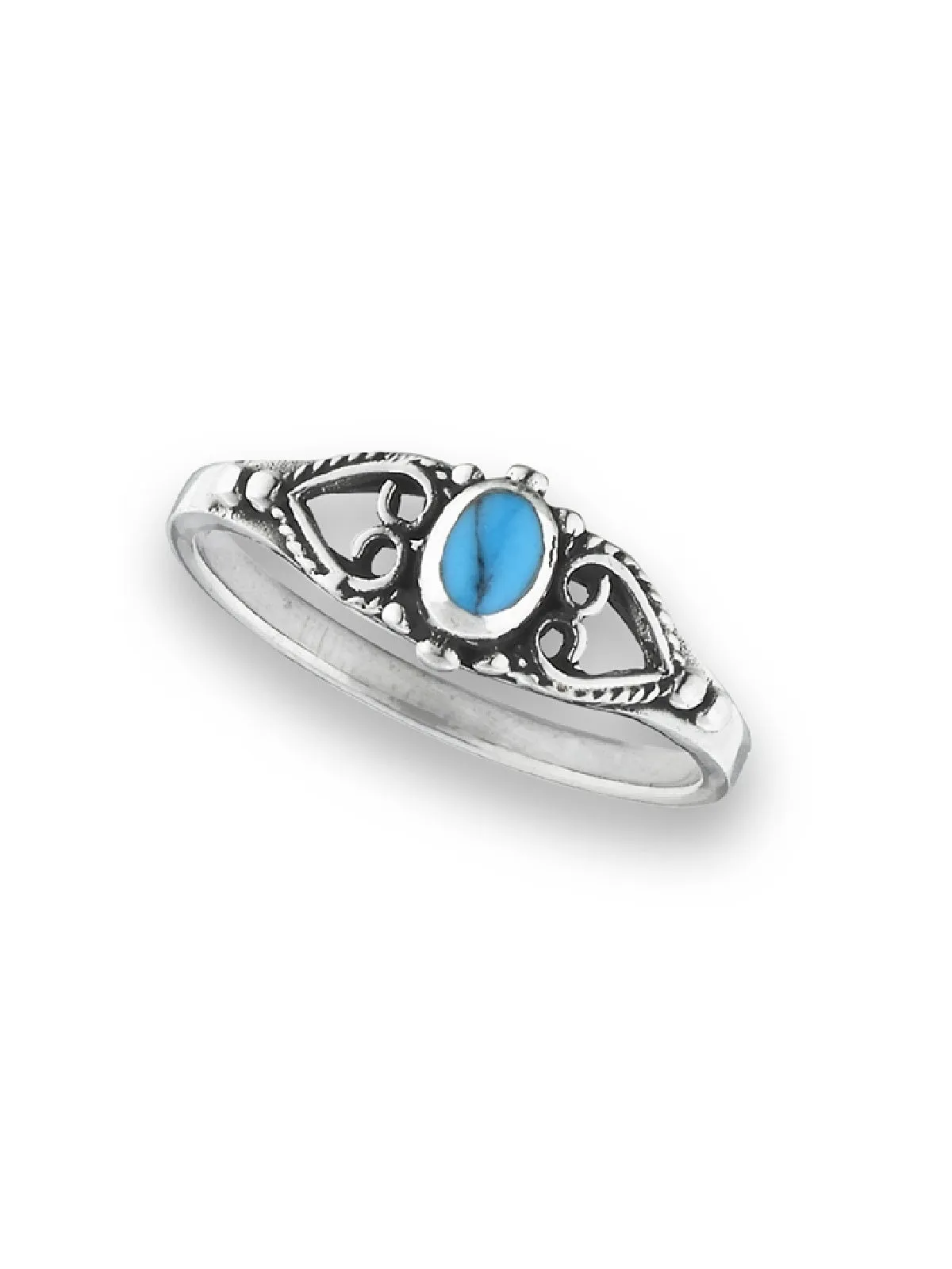 Turquoise and Hearts Ring